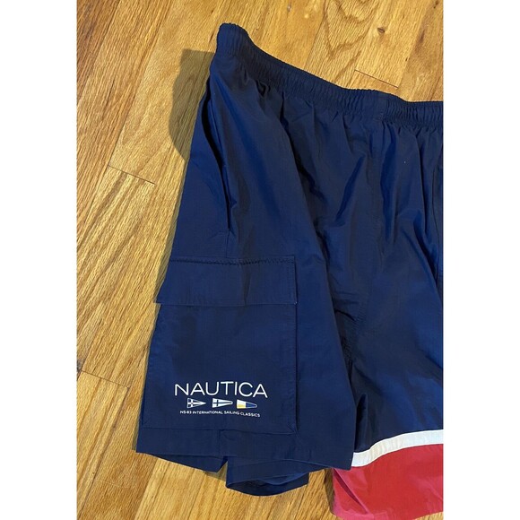 Nautica Adult Swim Trunks Shorts Sailing Blue Flag Surf Mesh Lined Men’s XL - Picture 4 of 16